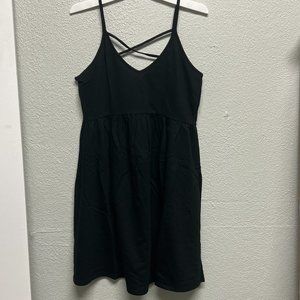 (NWT) V-Neck Spaghetti Strap Dress, Ebony